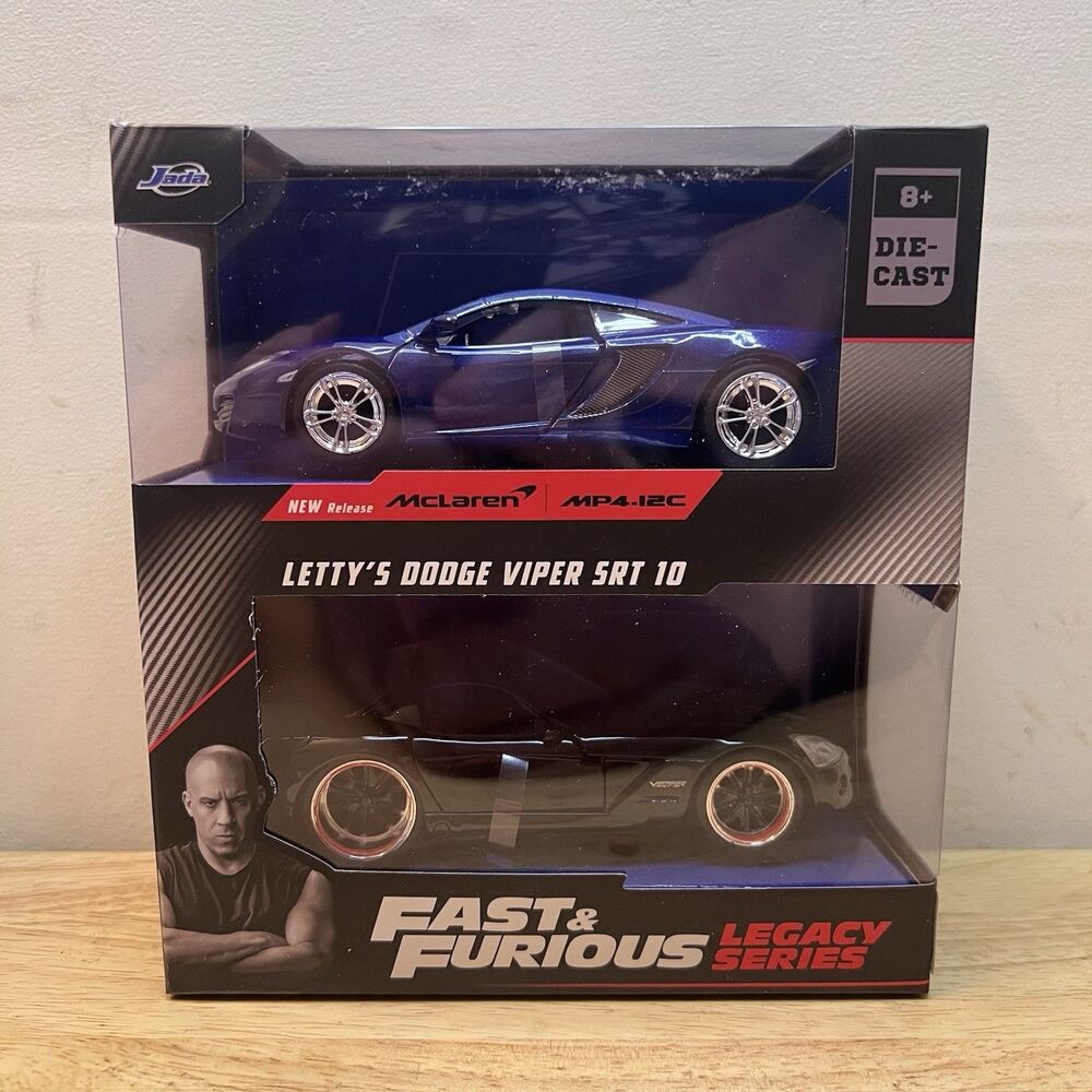 Jada Fast Furious Legacy McLaren MP4 & Letty Dodge Viper Set